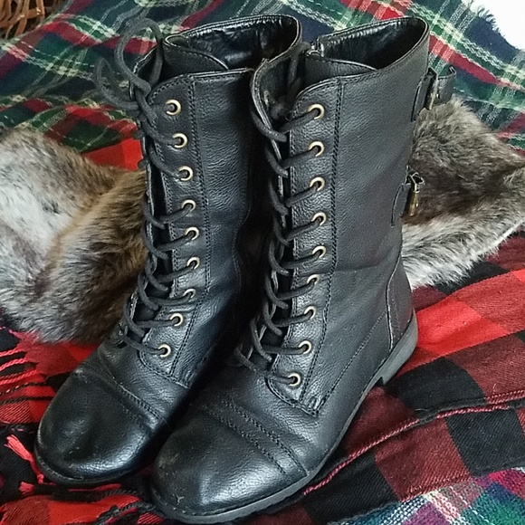 Black Combat Boots - Picture 1 of 7